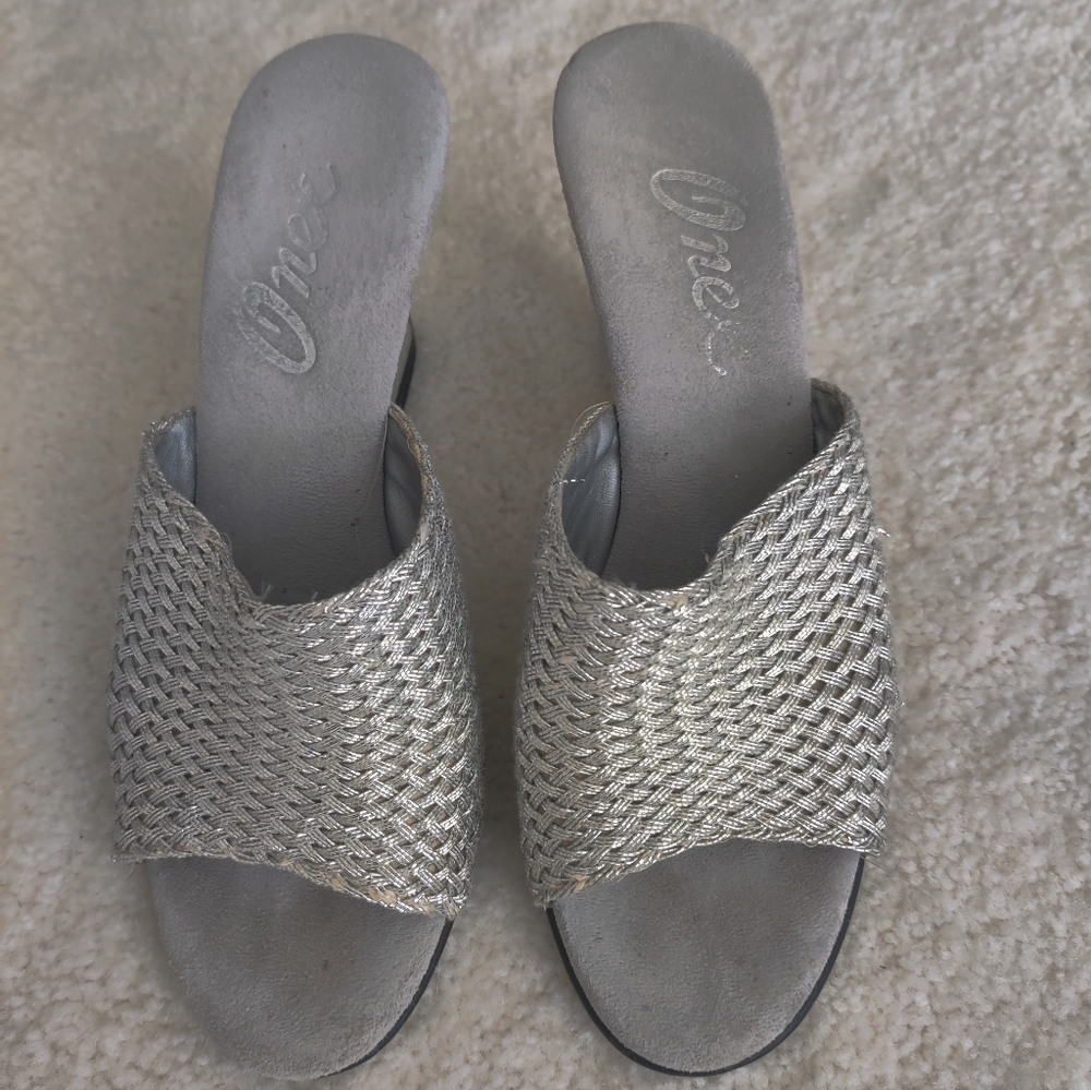 Onex silver/gray slip on shoes. Size 7.5